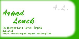 arpad lenck business card